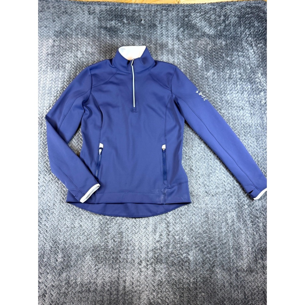 Zero Restriction Golf Athletic Jacket Women Small Blue Stretch Sofia Quarter Zip
